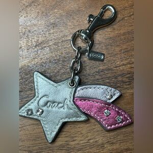COACH Metallic Leather Shooting Star w/Rhinestone Embellishment